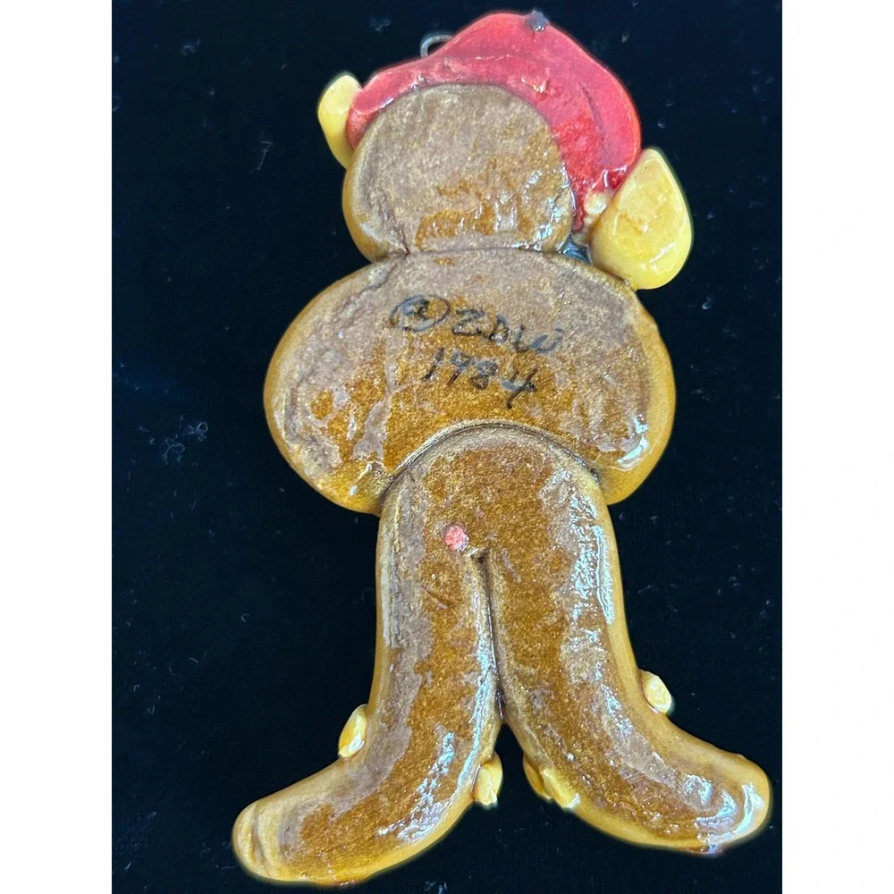 Lot 3 Vintage Christmas Dough/Clay‎ Ornaments Gingerbread Man, Snow Man